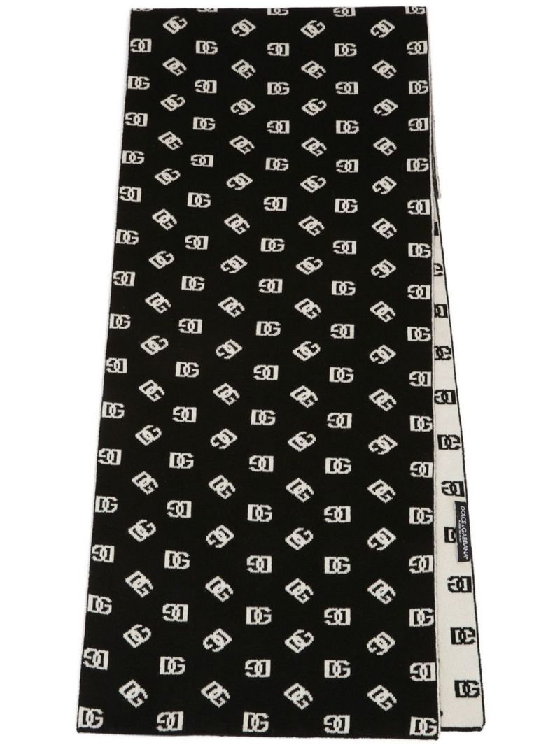 Black and White Reversible Logo Scarf