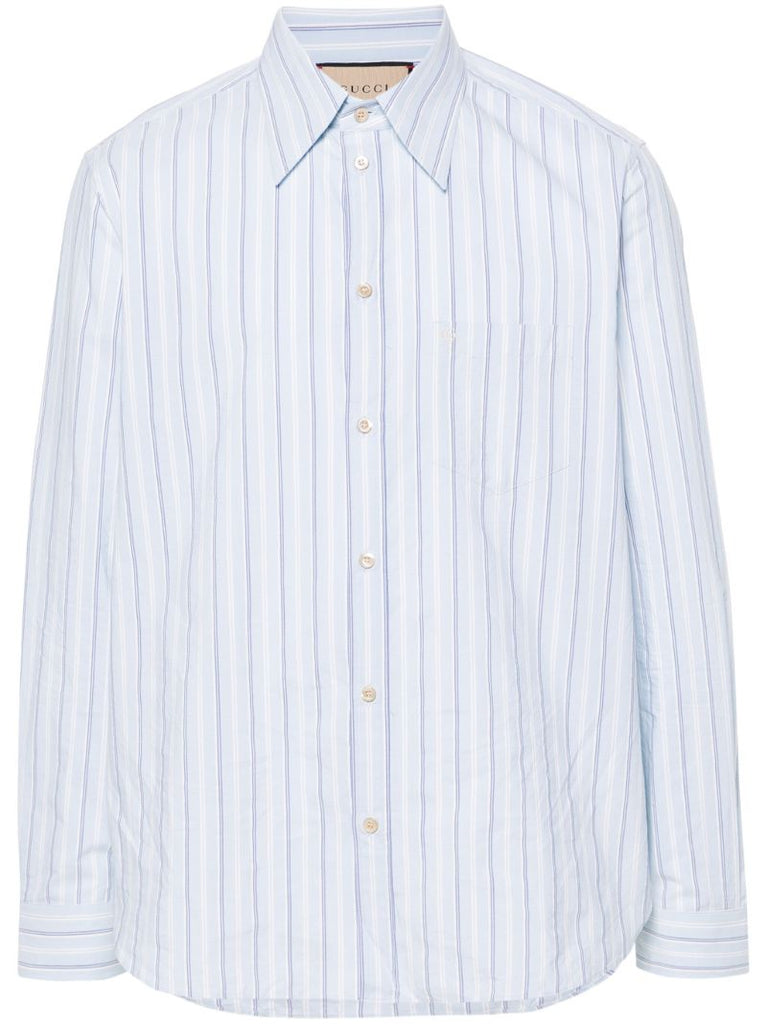 Blue Striped Cotton Shirt
