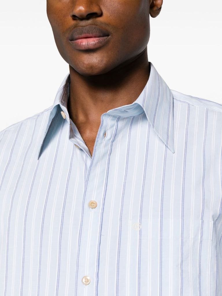 Blue Striped Cotton Shirt