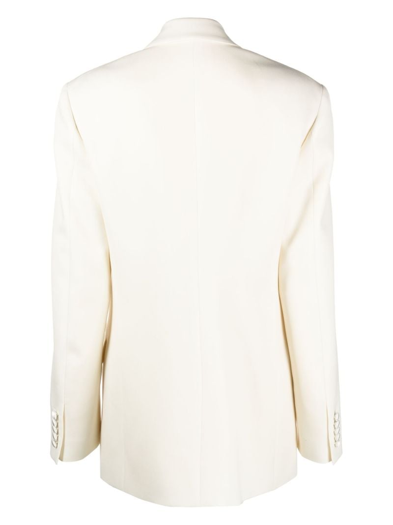 White Double-breasted Wool Blazer