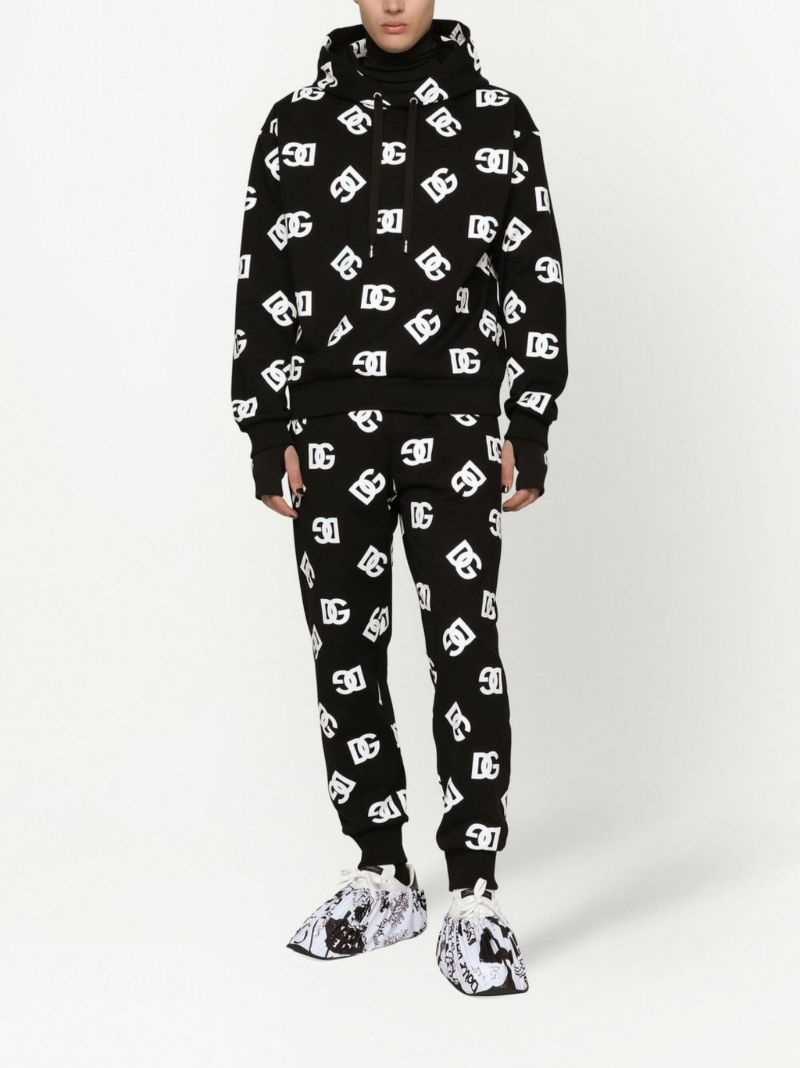 Black Logo Print Hoodie