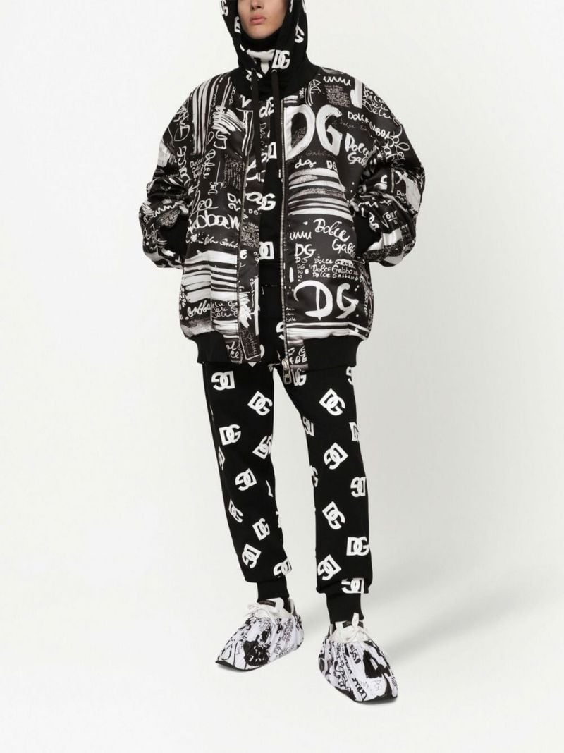 Black Logo Print Hoodie