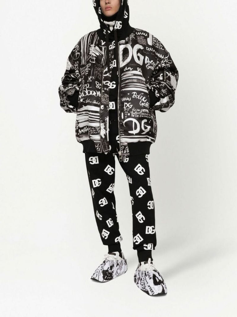 Black Logo Print Hoodie