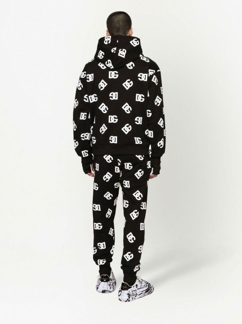 Black Logo Print Hoodie