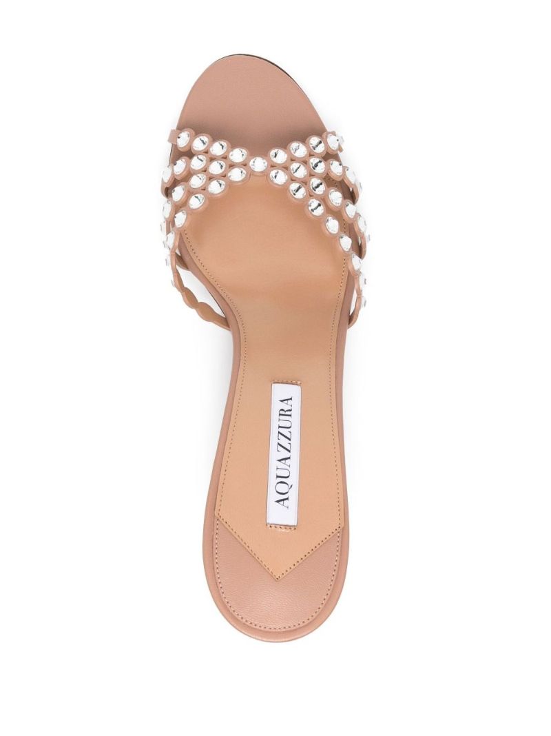Pink Tequila 75 Crystal Leather Mules