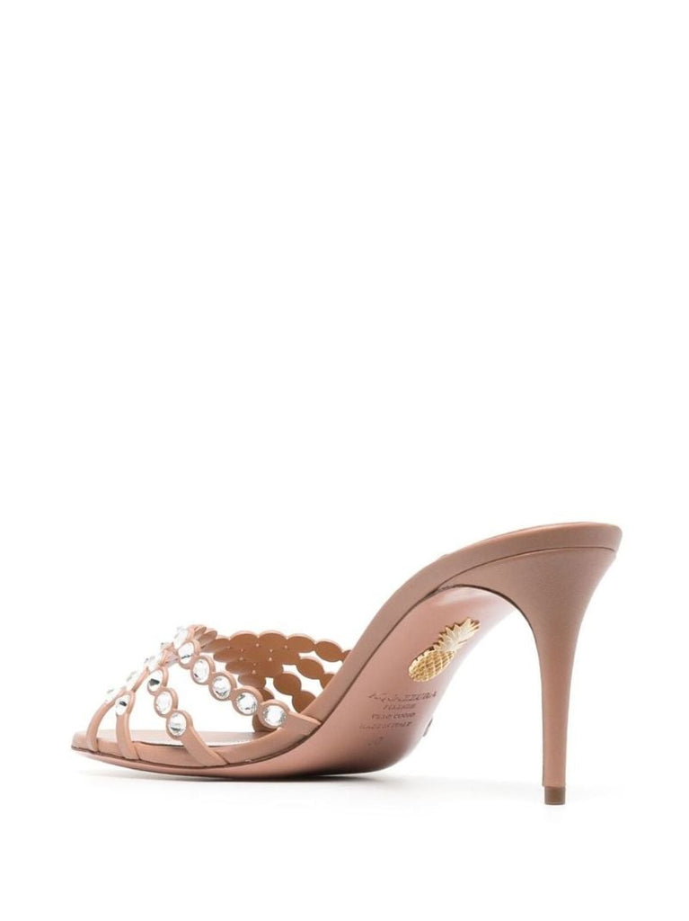 Pink Tequila 75 Crystal Leather Mules