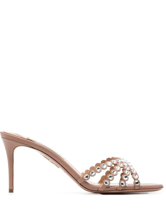Pink Tequila 75 Crystal Leather Mules