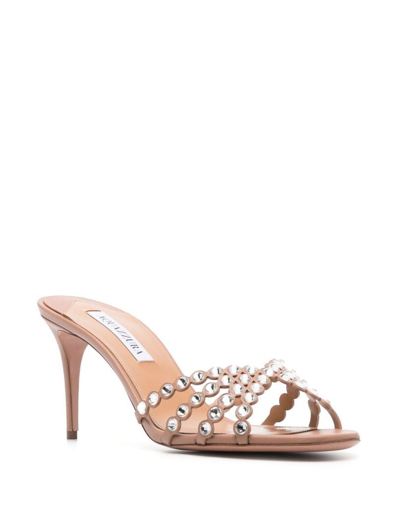 Pink Tequila 75 Crystal Leather Mules