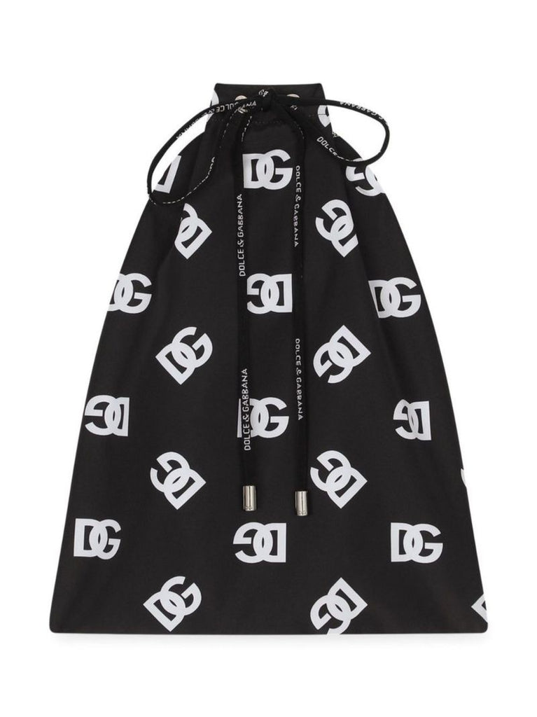 Black Dg Logo Print Swim Shorts