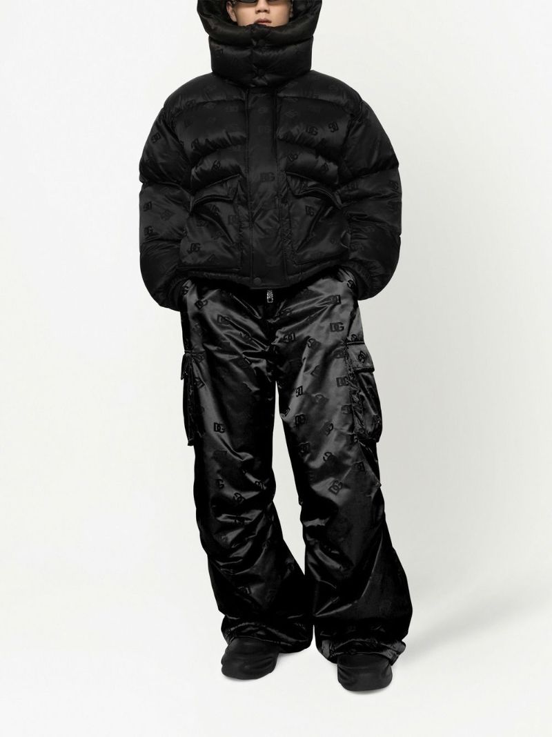 Black Dg Printed Padded Jacket