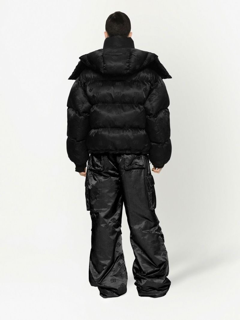 Black Dg Printed Padded Jacket