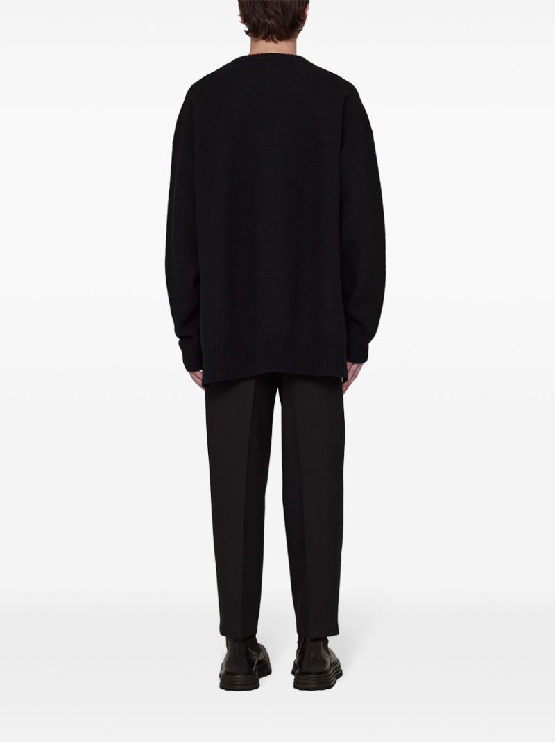 Black Straight-leg Tailored Trousers