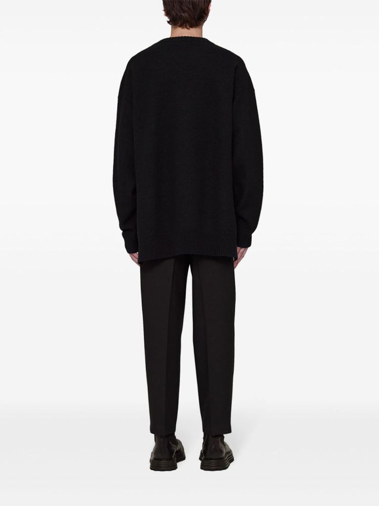 Black Straight-leg Tailored Trousers