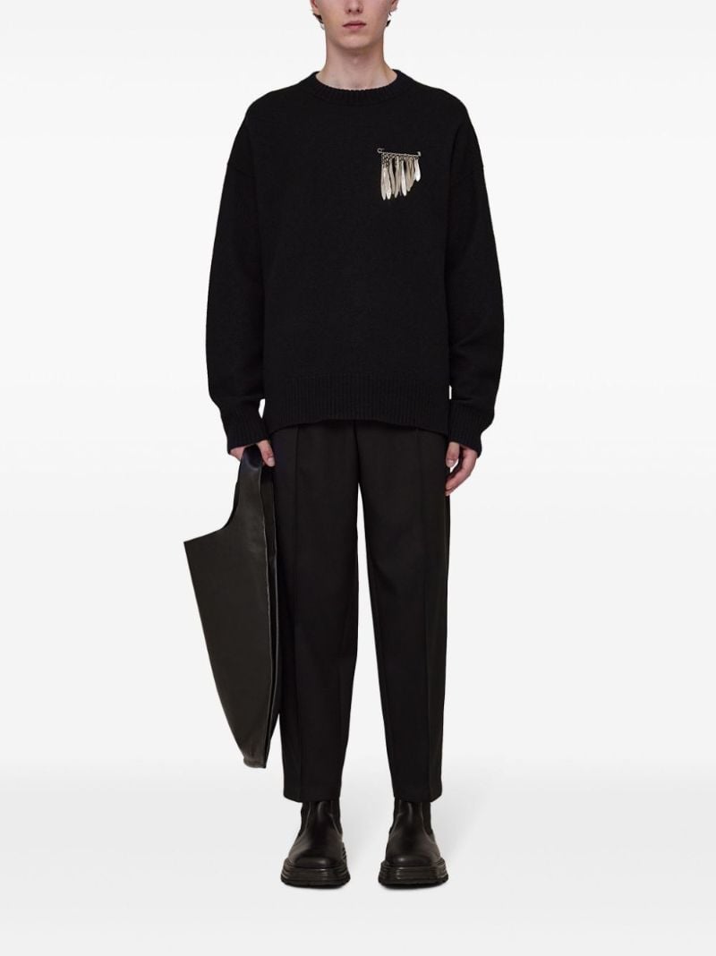 Black Straight-leg Tailored Trousers