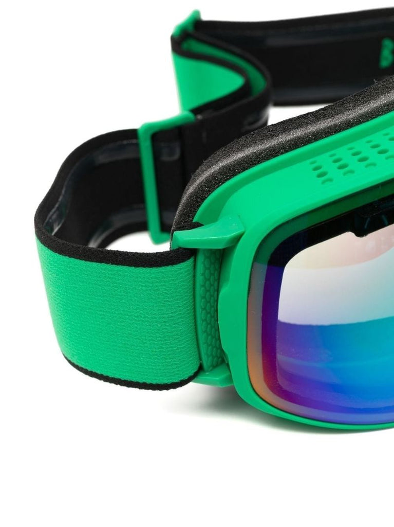 Green Mirrored Ski Goggles