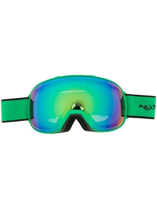 Green Mirrored Ski Goggles