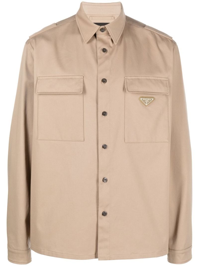 Neutral Logo Cotton Shirt