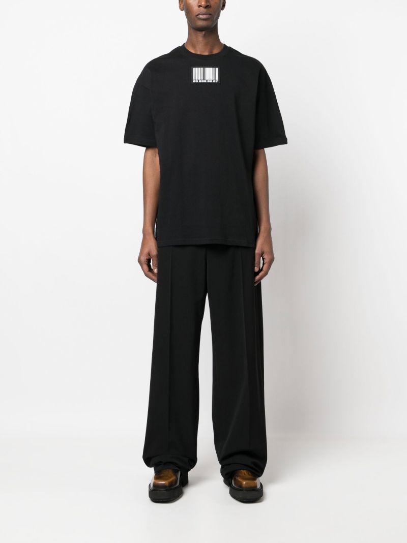 Black Cotton Barcode Patch T-shirt