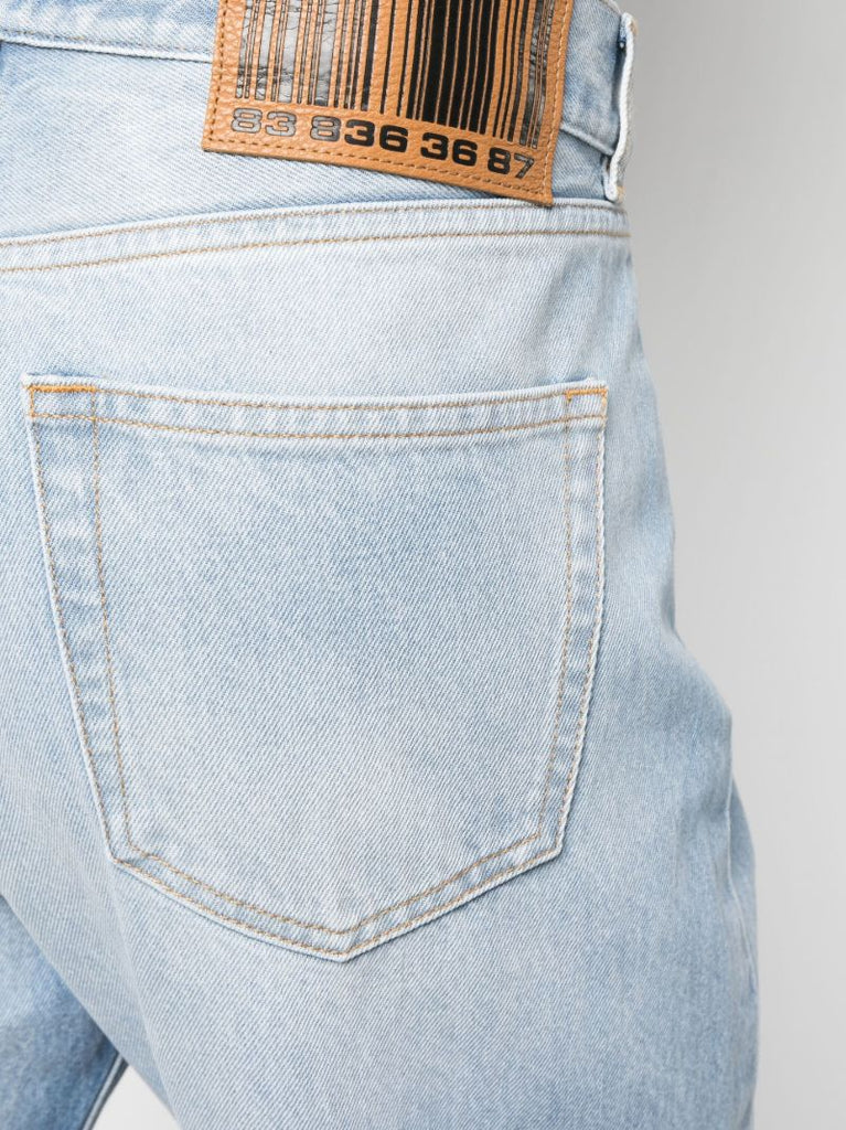 Blue Mid-rise Straight-leg Jeans