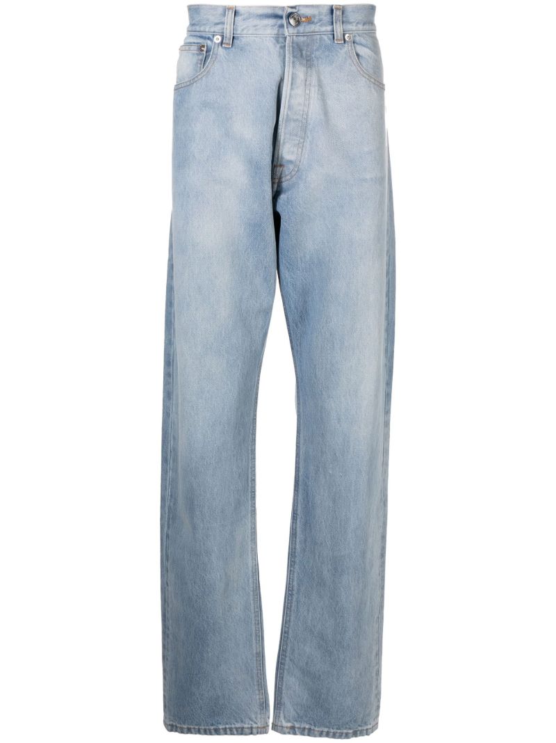 Blue Mid-rise Straight-leg Jeans