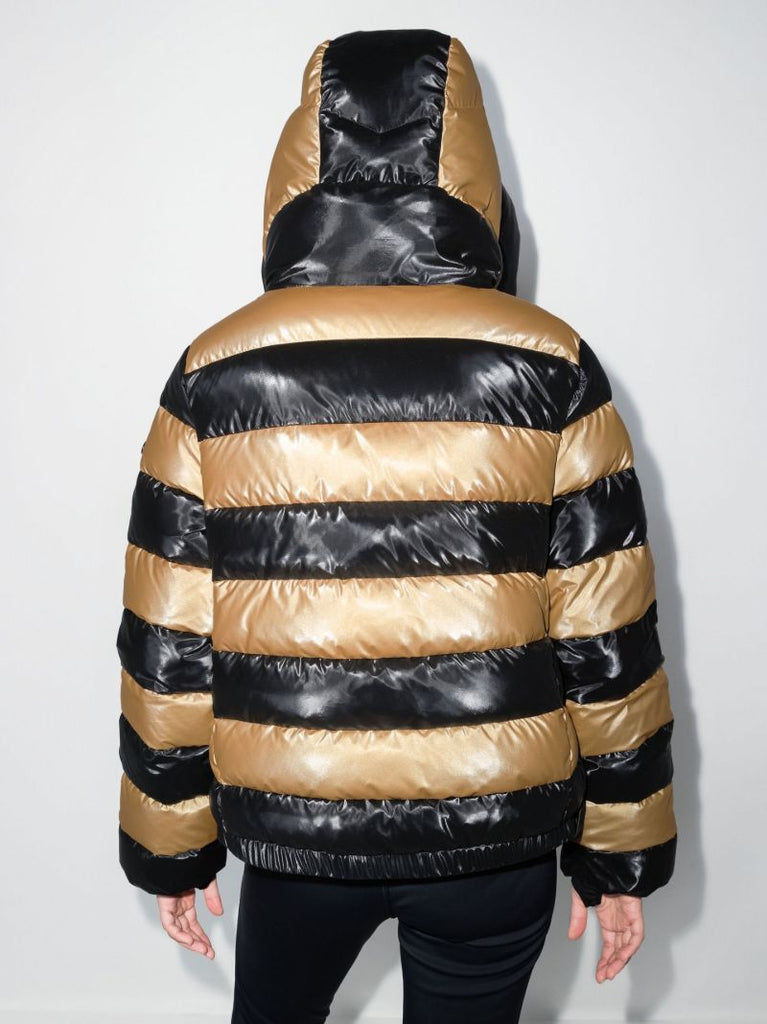 Black and Gold-tone Dazzle Padded Ski Jacket
