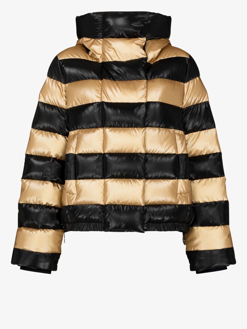 Black and Gold-tone Dazzle Padded Ski Jacket
