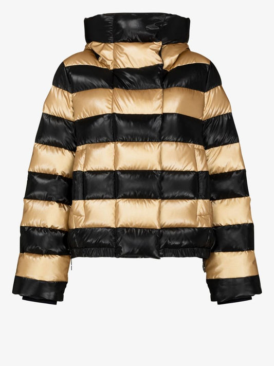 Black and Gold-tone Dazzle Padded Ski Jacket