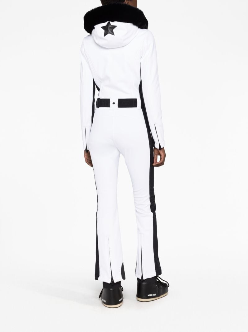 White Parry Side Stripe Ski Suit