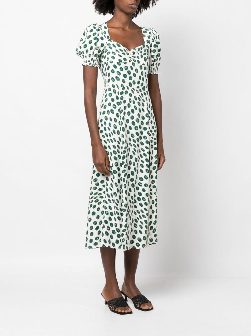 White Lacey Spot Print Midi Dress
