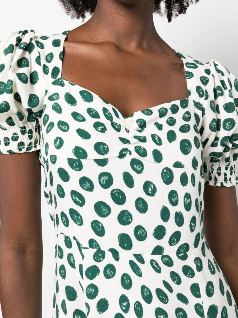 White Lacey Spot Print Midi Dress