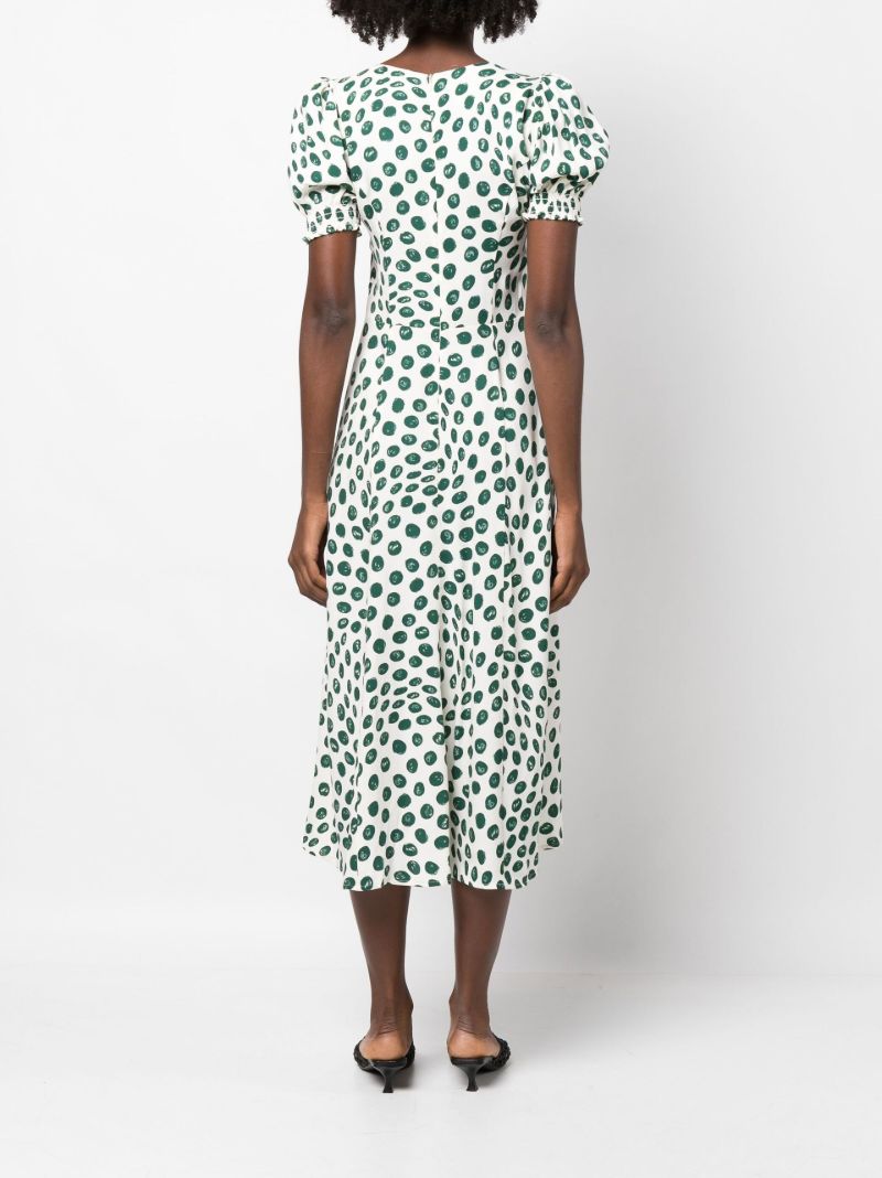 White Lacey Spot Print Midi Dress