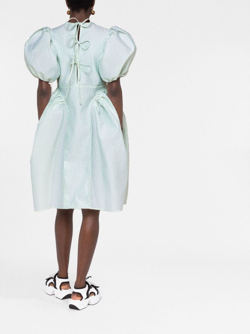 Green Fonda MatelassÃ_x0083_Â© Puff Sleeve Dress