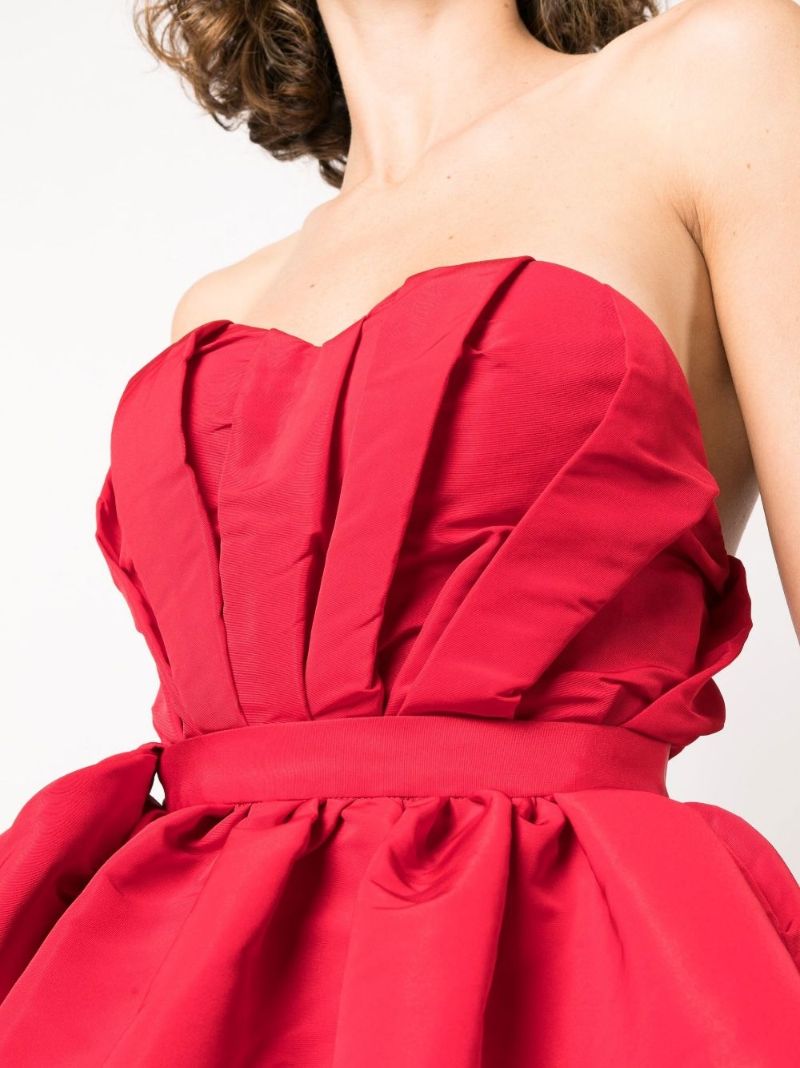 Red Bustier Peplum Top