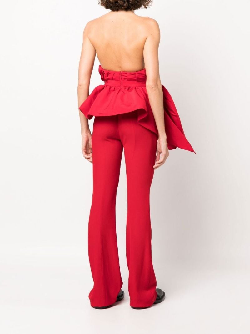 Red Bustier Peplum Top
