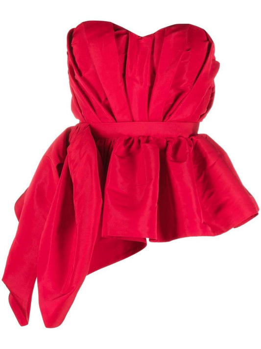Red Bustier Peplum Top