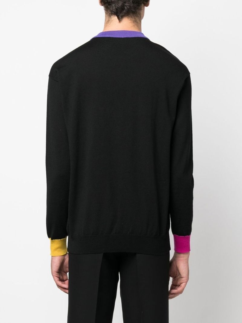 Black Intarsia-knit Logo Jumper