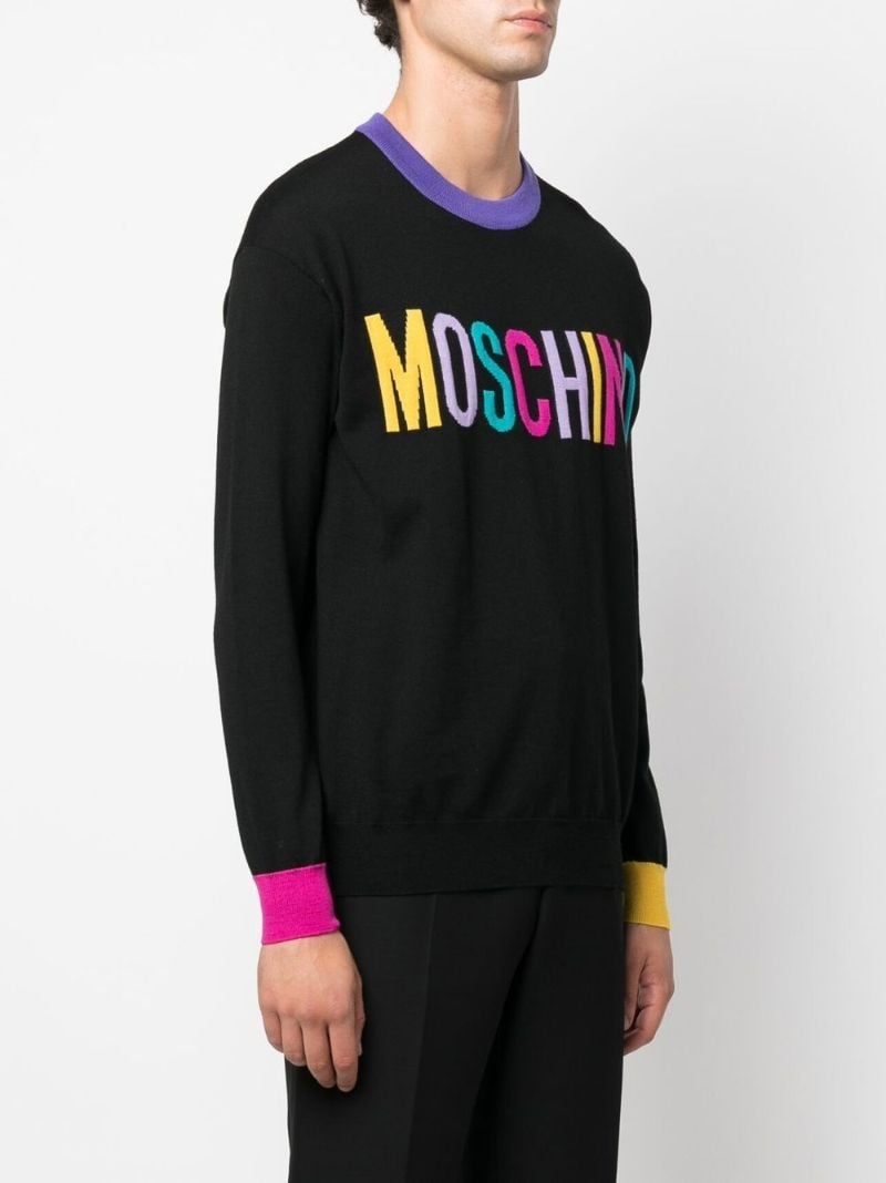 Black Intarsia-knit Logo Jumper