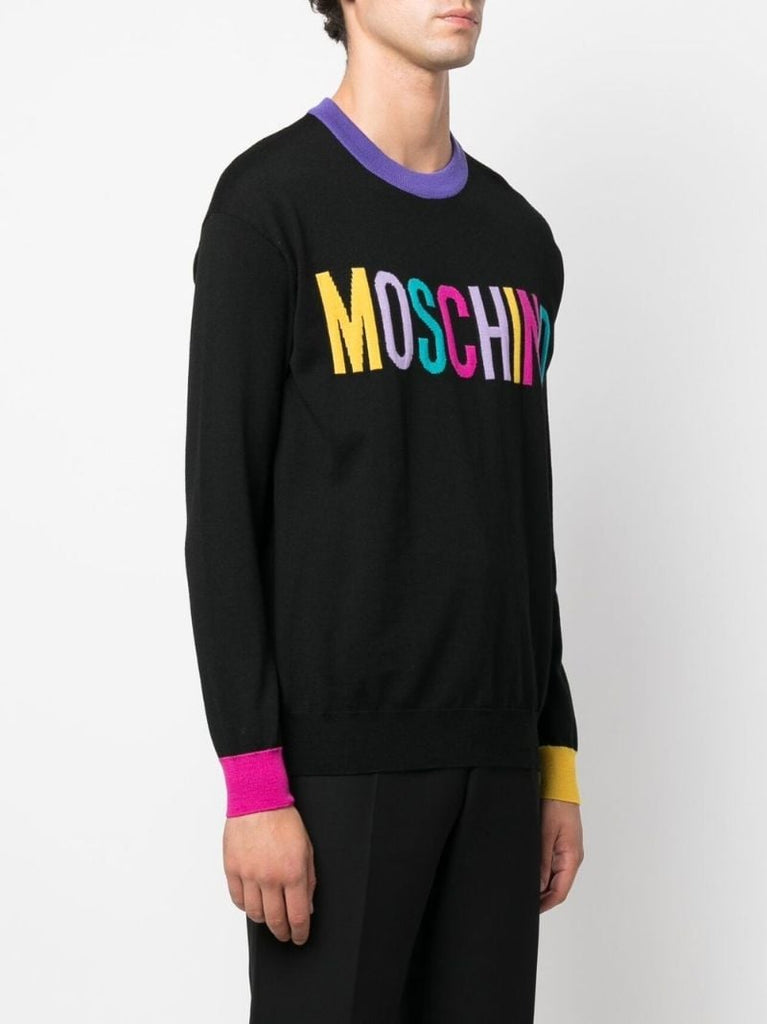 Black Intarsia-knit Logo Jumper