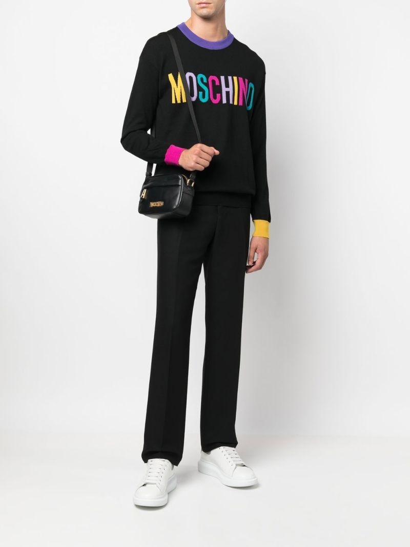 Black Intarsia-knit Logo Jumper