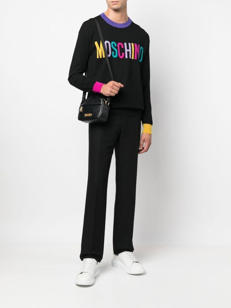 Black Intarsia-knit Logo Jumper