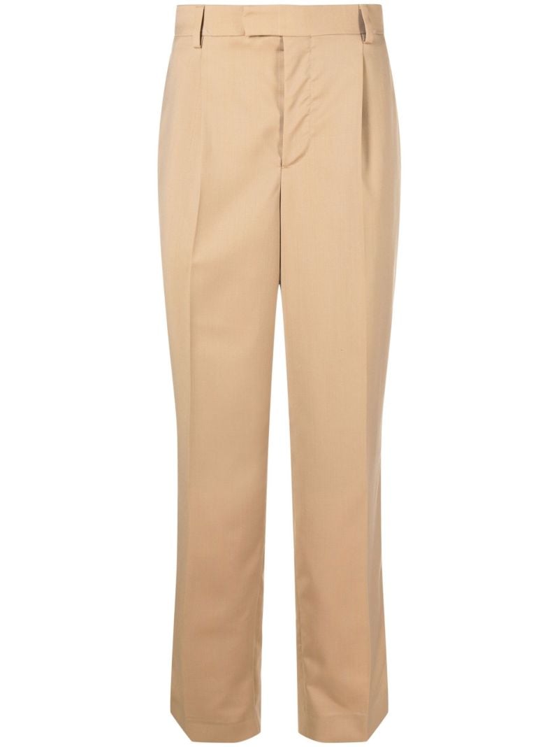 Brown Tailored Straight-leg Wool Trousers