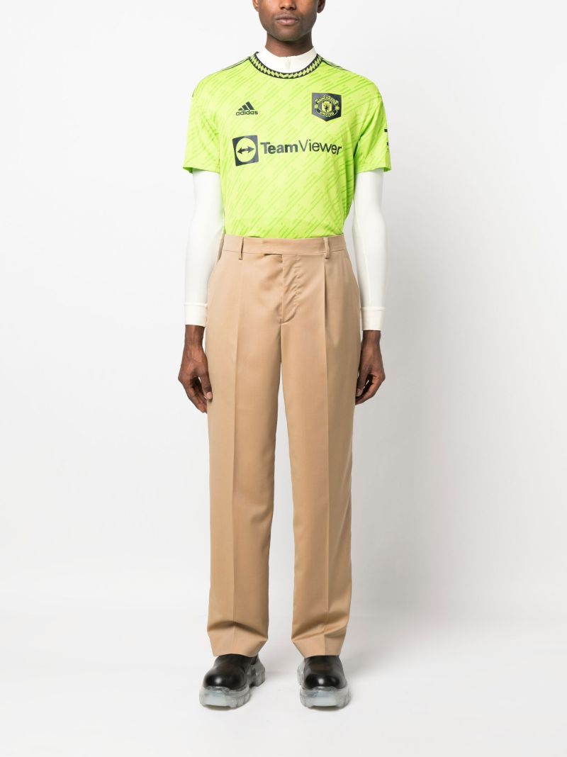 Brown Tailored Straight-leg Wool Trousers