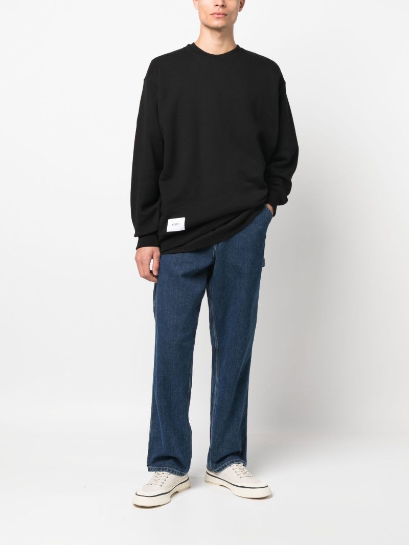 Black Logo Print Cotton Sweater