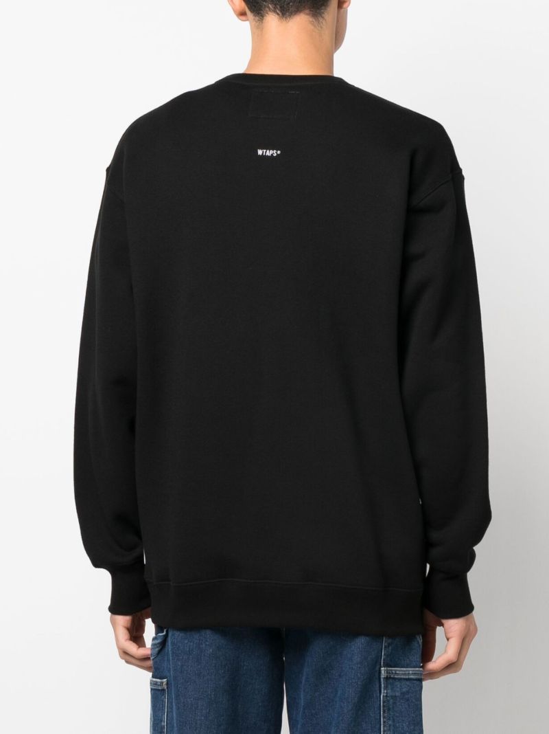 Black Logo Print Cotton Sweater