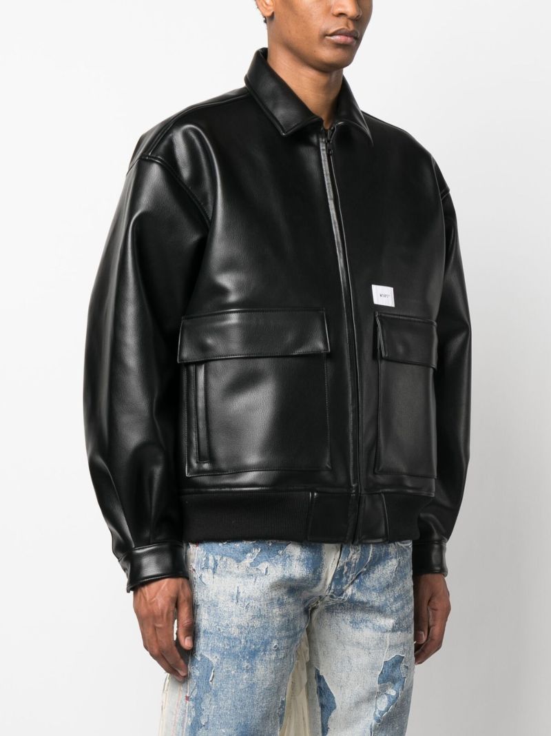 Black Zip Fastening Bomber Jacket