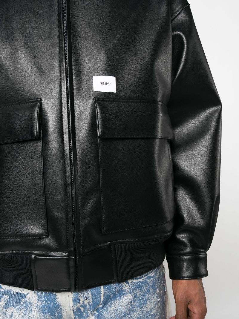 Black Zip Fastening Bomber Jacket