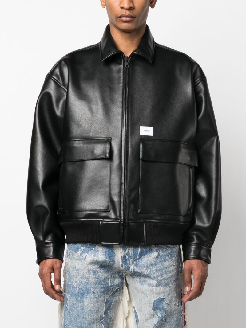 Black Zip Fastening Bomber Jacket