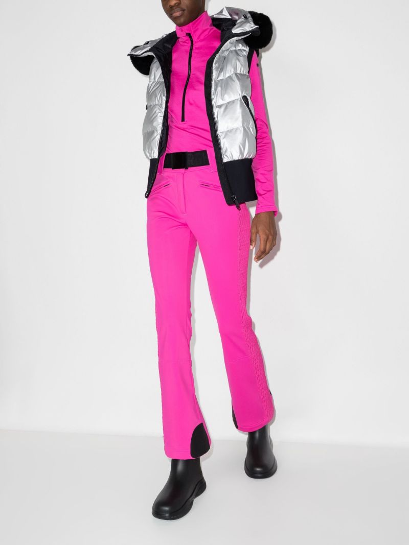 Silver-tone Shine Faux-fur Ski Gilet