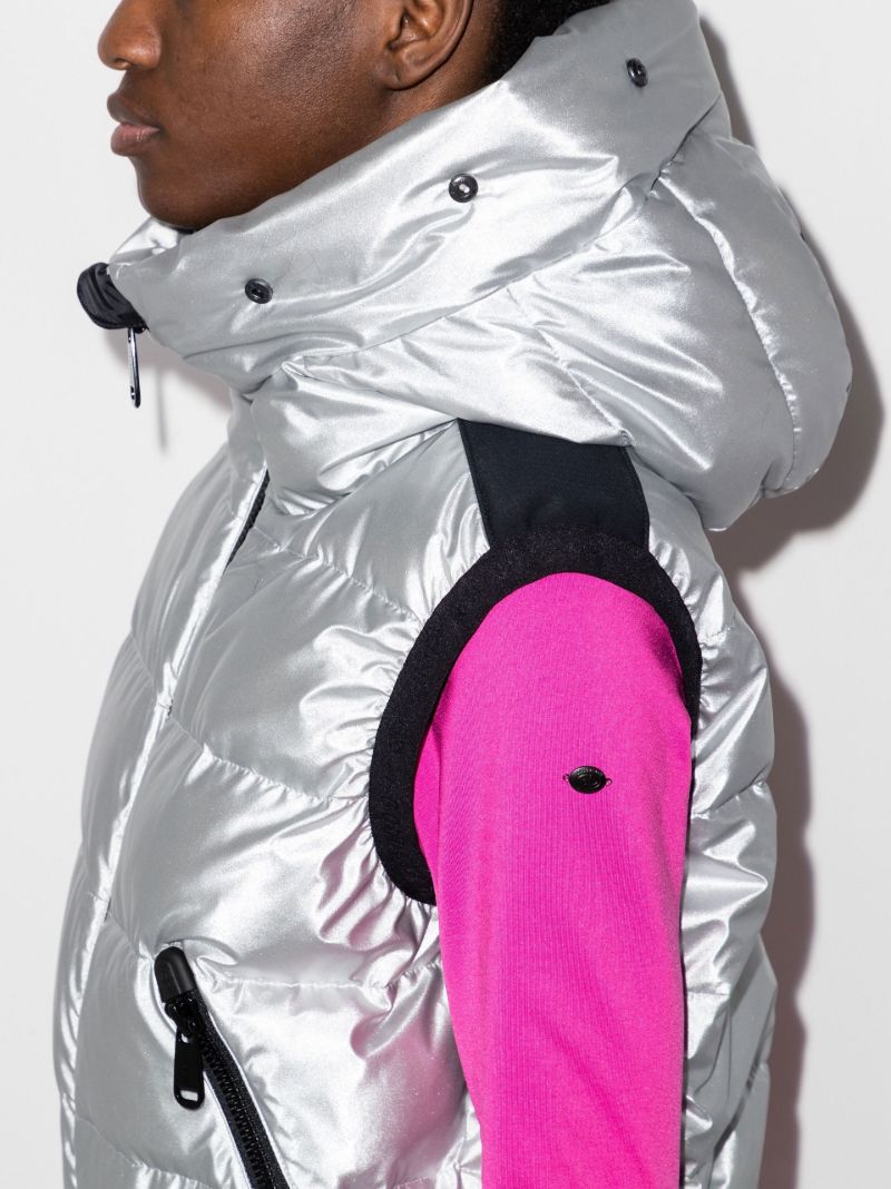 Silver-tone Shine Faux-fur Ski Gilet