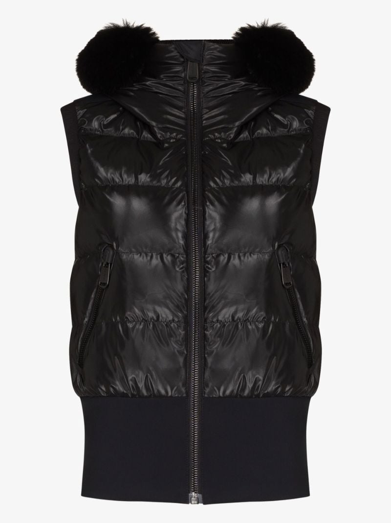 Black Shine Faux Fur Ski Gilet